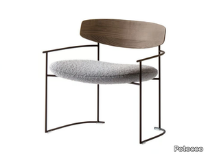 KEEL 922/L - Metal armchair with armrests and fabric seat _ Potocco