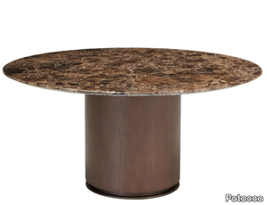 OTAB 883/T - Round wooden table with marble top _ Potocco