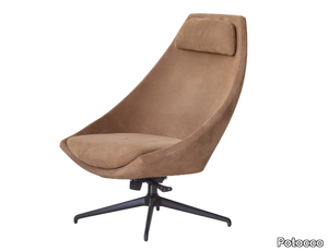 CUT 910/PLG - Leather armchair with headrest _ Potocco