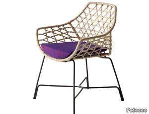 CUT 910/PR - Fabric garden armchair with armrests _ Potocco