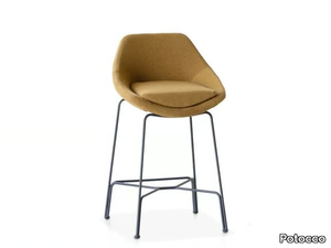 CUT 910/SI - High fabric stool with removable cover with back _ Potocco