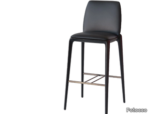 HIRU 947/A - High leather stool with back _ Potocco