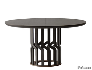 INTRECCIO 950-TC1 - Extending round wooden table _ Potocco