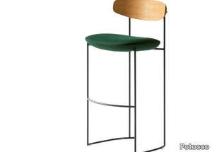 KEEL 922/A-OUT - High fabric and metal garden stool with back _ Potocco