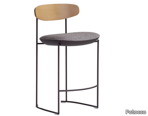 KEEL LIGHT 922/SMB - Counterstool with metal frame and fabric seat _ Potocco