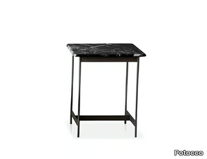 LITTLE T 878/TQ-50 - Square metal coffee table with marble top _ Potocco