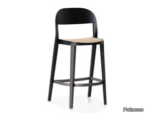 MINIMA 949/SC - High Vienna straw and ash stool with back _ Potocco