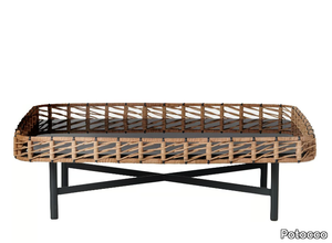 ROPU 888/TBR - Rectangular rope coffee table with glass top _ Potocco