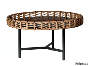 ROPU 888/TBC - Round rope coffee table with glass top _ Potocco