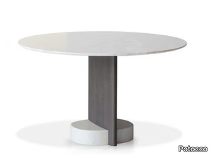 SYN 956/TC - Round Carrara marble and ash table _ Potocco