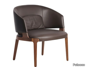 VELIS 942/PLA - Leather armchair with armrests _ Potocco