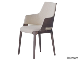 VELIS WOOD 942/PB7W - Upholstered fabric easy chair with armrests _ Potocco