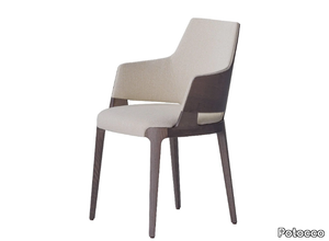 VELIS WOOD 942/PBW - Upholstered fabric easy chair with armrests _ Potocco