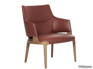 VELIS 942/PLB - Leather armchair with armrests high-back _ Potocco