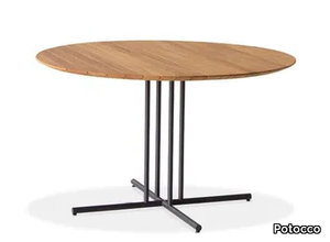 GRAPHIC 955/TGC-OUT - Round iroko and metal garden table _ Potocco