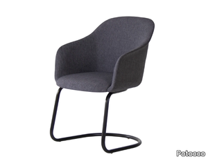 LYZ 918/PUI - Cantilever fabric easy chair with armrests _ Potocco