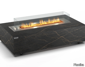 CABO TABLE - Freestanding bioethanol Glass and Stainless Steel fireplace _ Planika