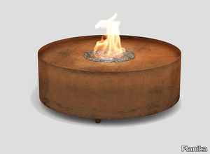 GALIO FIRE PIT CORTEN - Gas outdoor freestanding fireplace _ Planika