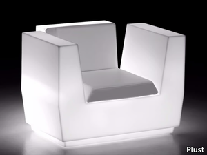 BIG CUT LIGHT - Polyethylene armchair with light with armrests _ Plust