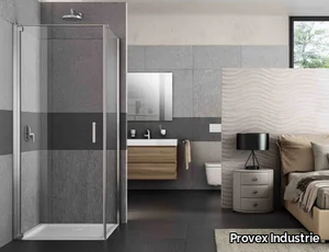 JOLLY JT+JW - Tempered glass shower cabin with hinged door _ Provex Industrie