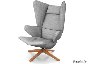 TRIFIDAE WOOD - Wing fabric armchair with 4-spoke base _ Prostoria