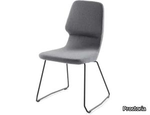 OBLIQUE - Sled base upholstered fabric chair _ Prostoria