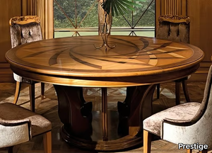 DECÒ - Extending round wooden table _ Prestige