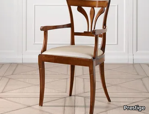 CAPRICCI - Cherry wood chair with armrests _ Prestige