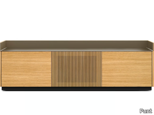 STOCKHOLM TECHNIC - Low wooden TV cabinet with doors _ Punt