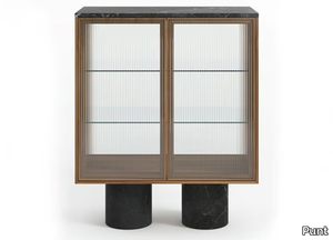 RIO - Wood and glass highboard with doors _ Punt