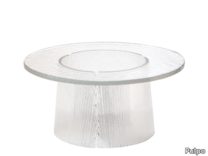 BENT - Low round glass coffee table _ Pulpo