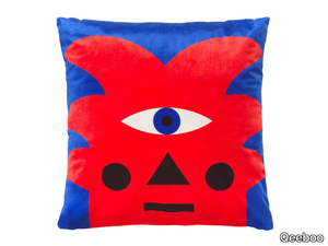 RED PALM - Square polyester cushion _ Qeeboo