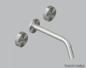 Q. 18 11V - Wall-mounted stainless steel washbasin tap _ Quadrodesign