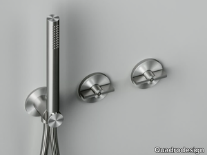 VALVOLA01 19 68 - Hydroprogressive mixer set for bath/shower with hand shower _ Quadrodesign