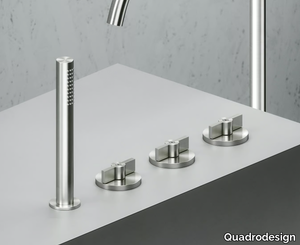 VALVOLA01 19 99 - Hydroprogressive stainless steel bathtub tap with hand shower _ Quadrodesign