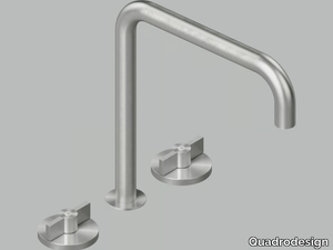 VALVOLA01 19 32V - 3 hole stainless steel washbasin tap with adjustable spout _ Quadrodesign