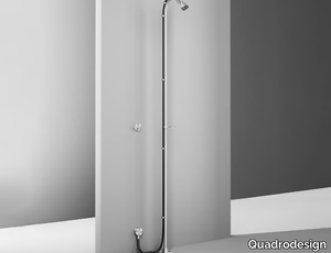 FFQT CD021.2 - Floor standing stainless steel shower panel with overhead shower _ Quadrodesign