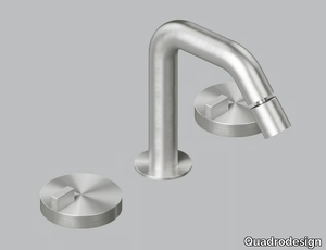 Q. 18 37 V - Countertop stainless steel bidet mixer _ Quadrodesign