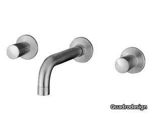 ONO 90 02 - 3 hole wall-mounted washbasin tap without waste _ Quadrodesign