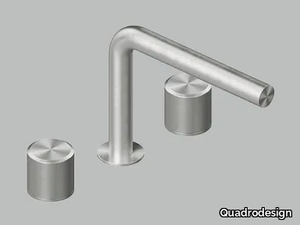 STEREO 16 07V - Countertop stainless steel washbasin tap _ Quadrodesign