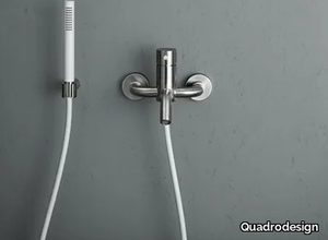 SOURCE 12 60 - Wall-mounted bathtub mixer with hand shower _ Quadrodesign