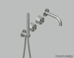 MODO 17 69 - Wall-mounted hydroprogressive stainless steel bathtub set with hand shower _ Quadrodesign