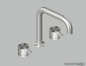 SOURCE 12 96 - Countertop stainless steel washbasin tap _ Quadrodesign