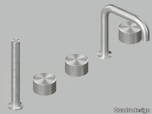 STEREO 16 98 - Stainless steel bathtub set with hand shower _ Quadrodesign