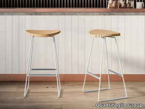 CLARK - Steel and wood stool _ Quadrifoglio Group