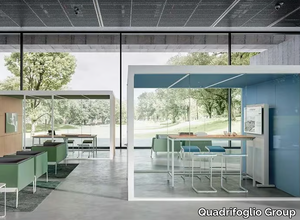 X-CHANGE - Acoustic aluminium and wood office booth _ Quadrifoglio Group