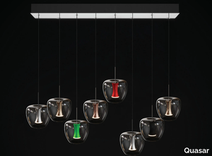 APPLE MOOD SMALL CANOPY - LED glass and aluminium pendant lamp _ Quasar
