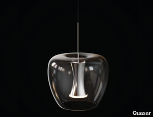 APPLE MOOD SMALL - LED glass and aluminium pendant lamp _ Quasar