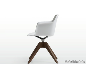 DEEP PLASTIC - Swivel trestle-based chair with armrests _ Quinti Sedute