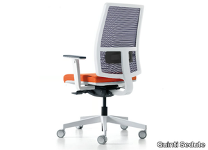 SUGAR NET WHITE - Height-adjustable office chair with armrests with 5-Spoke base _ Quinti Sedute